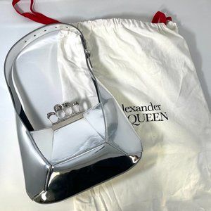 Alexander McQueen Metallic Silver Hobo Purse,